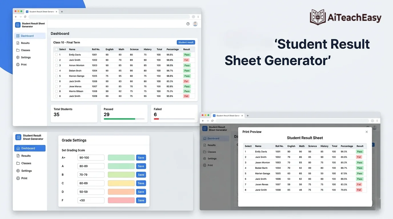 Student Result Sheet Generator