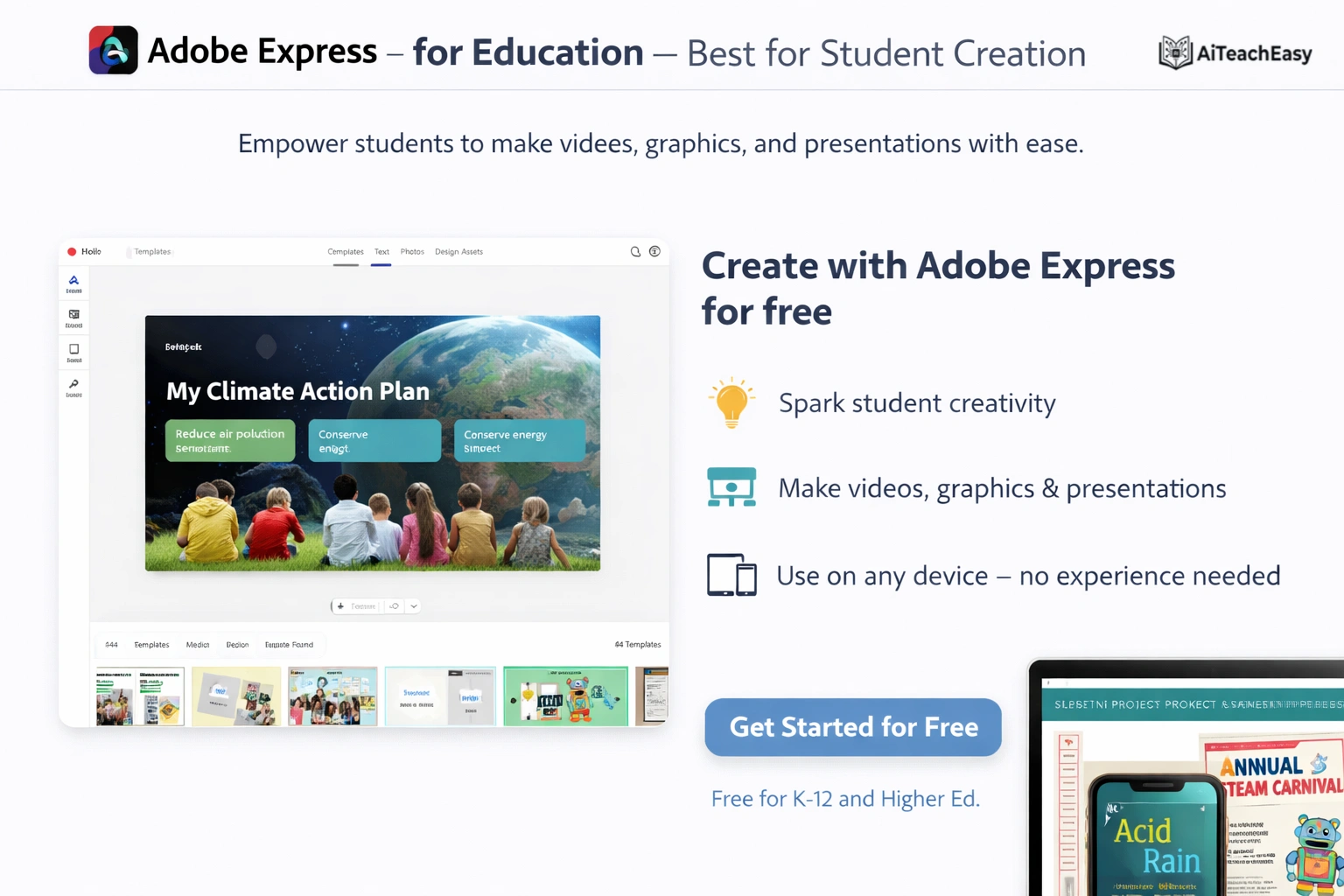 Adobe Express for Education – Best for Student Creation