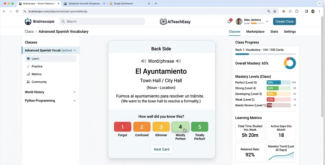 Brainscape – Confidence-Based Repetition