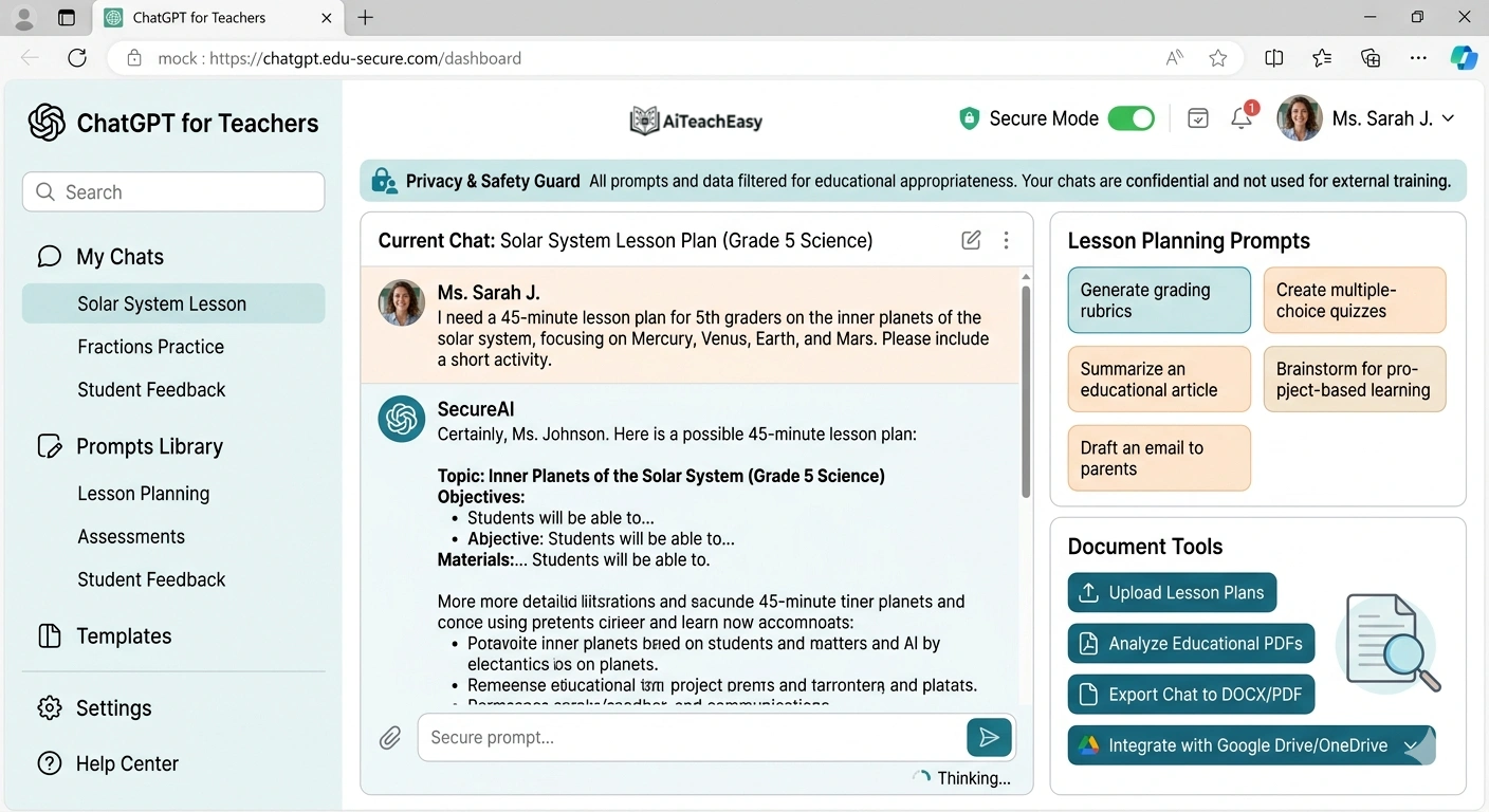 ChatGPT for Teachers – Best Free Secure AI Workspace