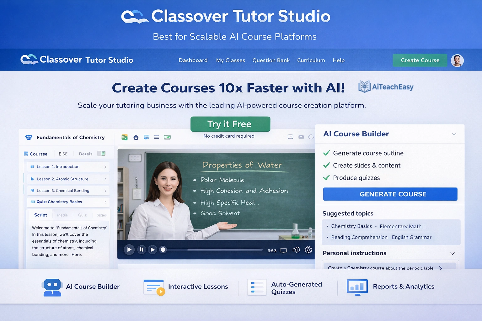 Classover Tutor Studio – Best for Scalable AI Course Platforms