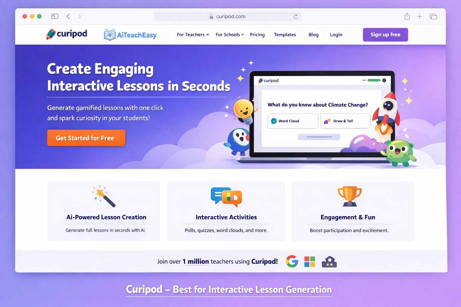 Curipod – Best for Interactive Lesson Generation