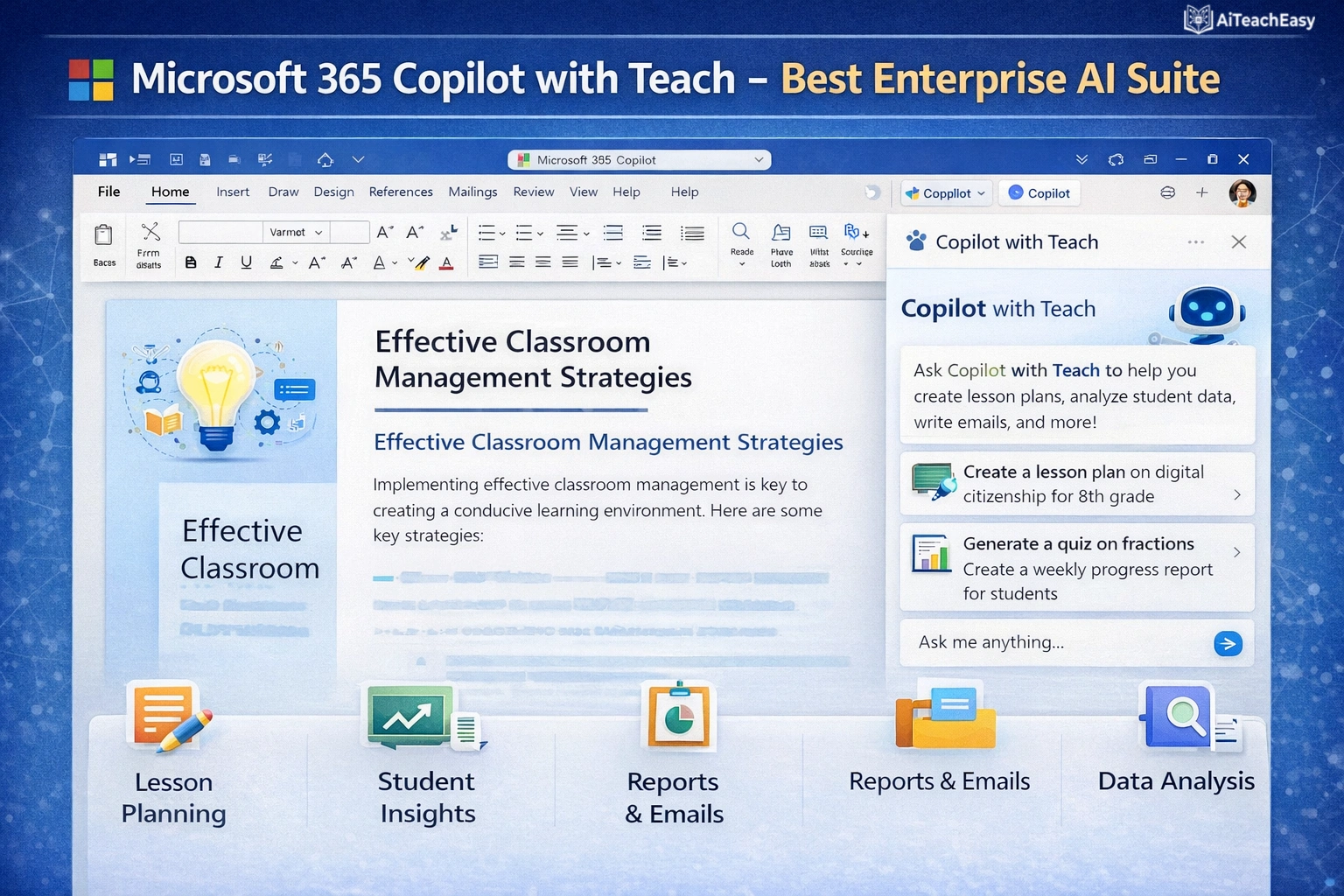 Microsoft 365 Copilot with Teach – Best Enterprise AI Suite