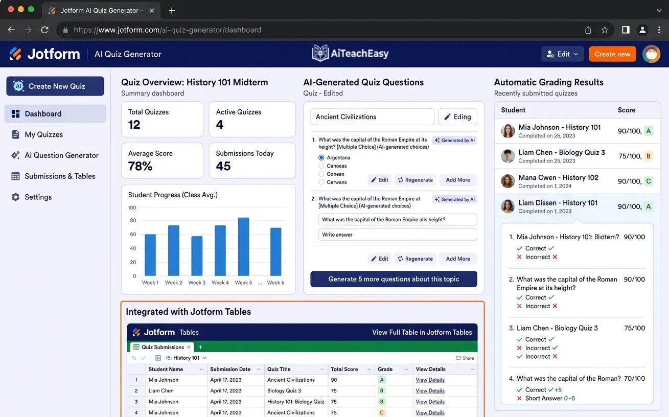 Jotform AI Quiz Generator – Best for Quiz Creation