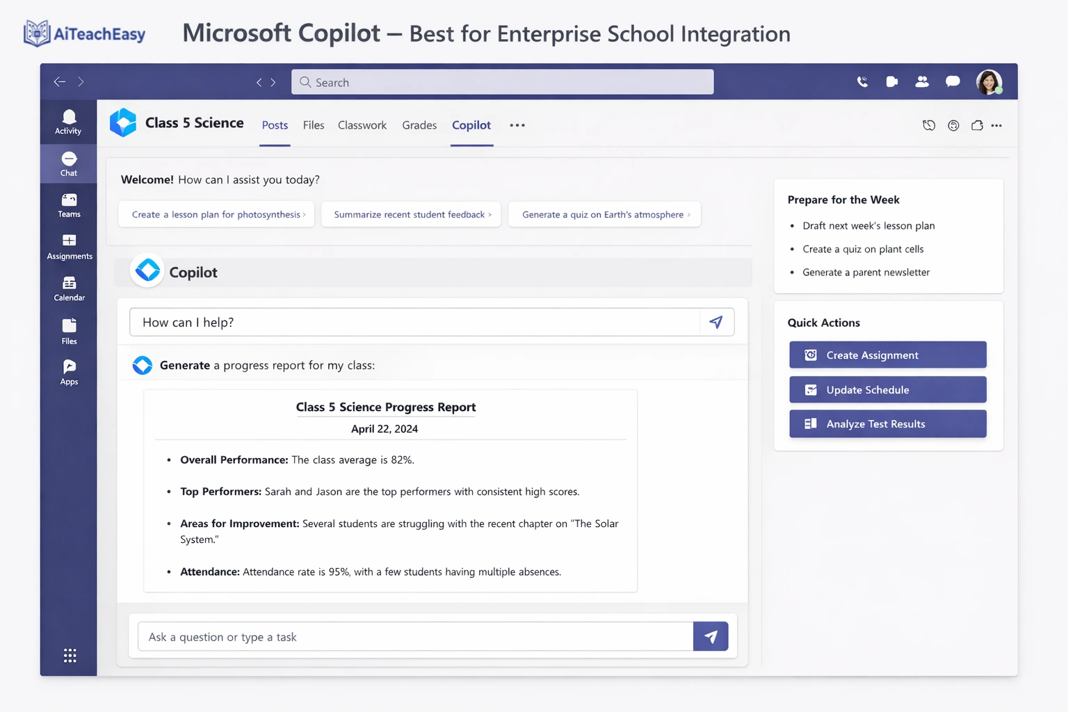 Microsoft Copilot – Best for Enterprise School Integration