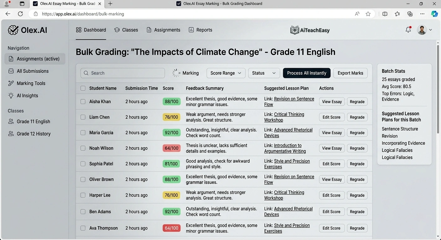 Olex.AI – Best for Marking Essays at Scale