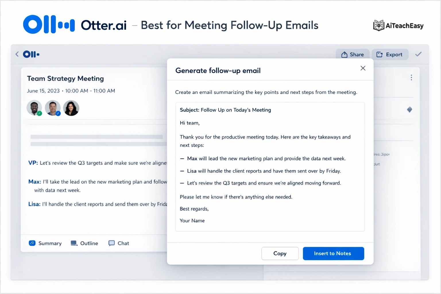 Otter.ai – Best for Meeting Follow-Up Emails