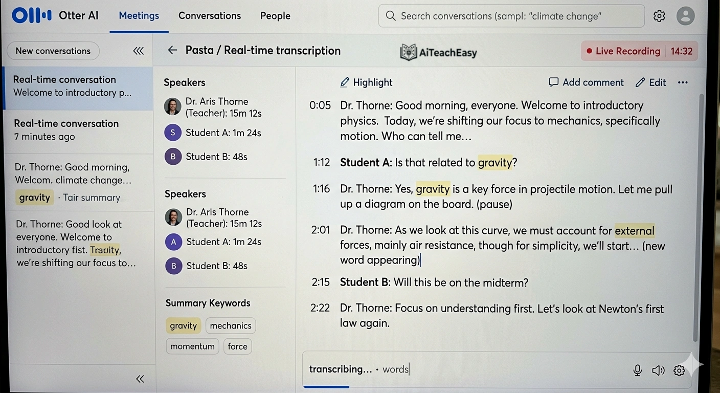 Otter AI – Best for Lecture Transcription