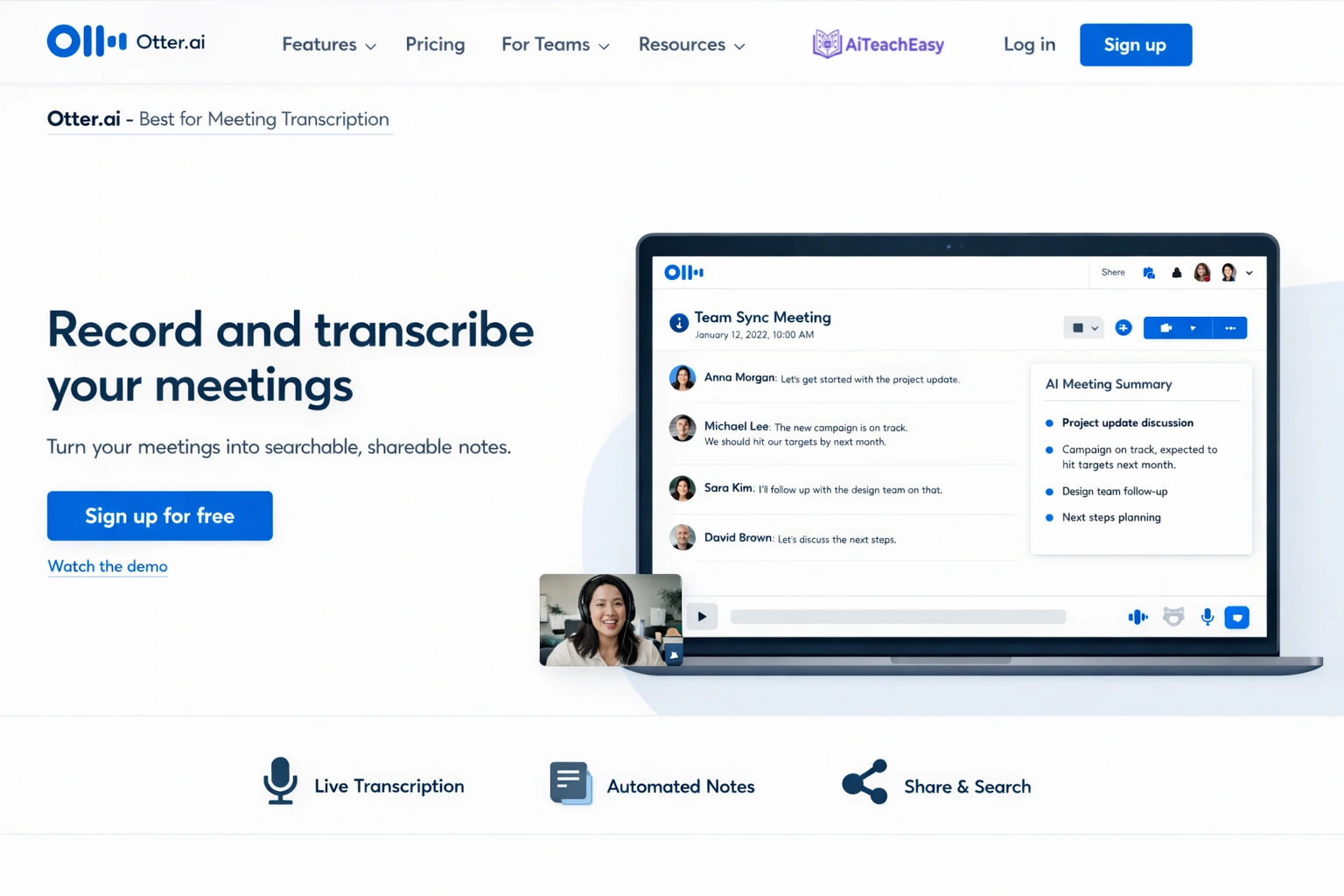 Otter.ai – Best for Meeting Transcription