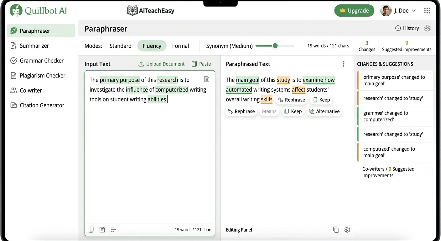 Quillbot AI – Best for Writing Feedback
