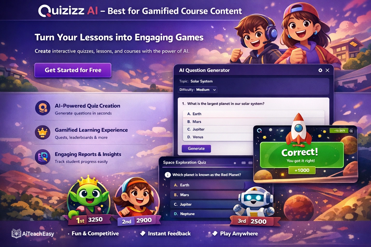Quizizz AI – Best for Gamified Course Content