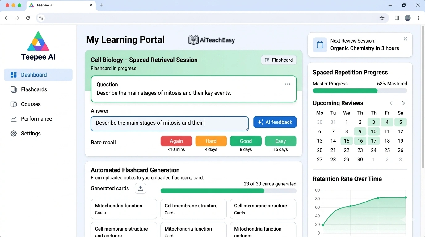 Teepee AI – Automated Spaced Retrieval Practice