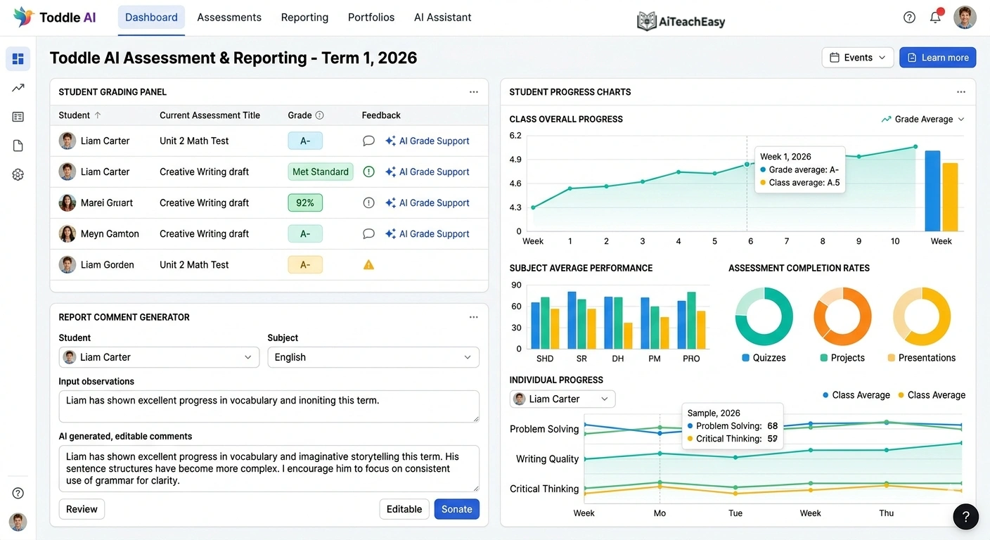 Toddle AI – Best for Reducing Reporting Time