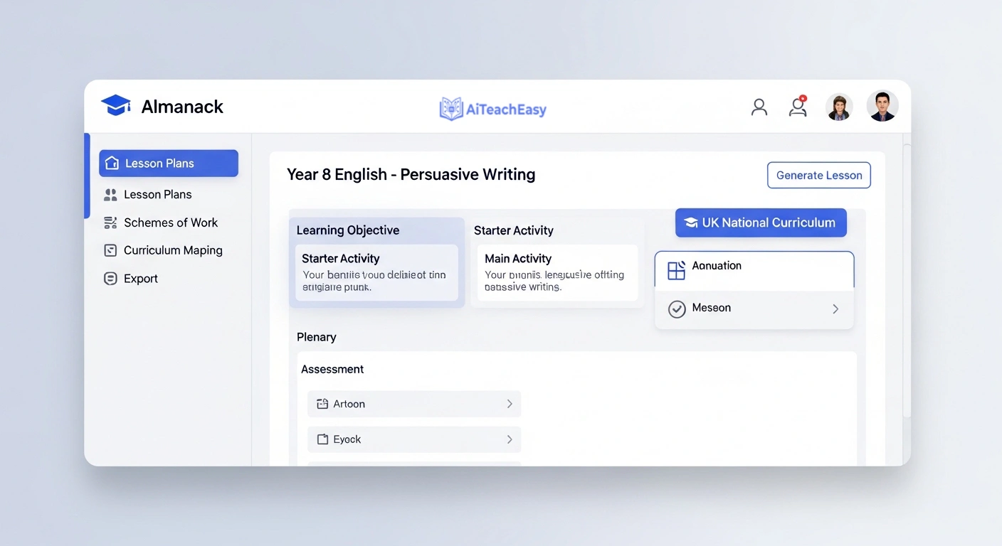 Almanack — Best AI Lesson Plan Generator for UK and International Teachers