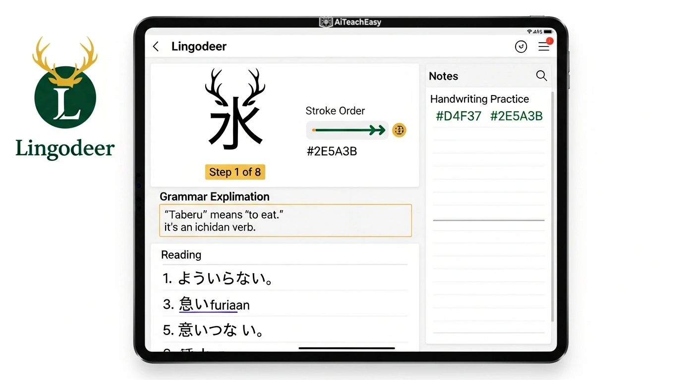 Lingodeer grammar explanation for Japanese kanji