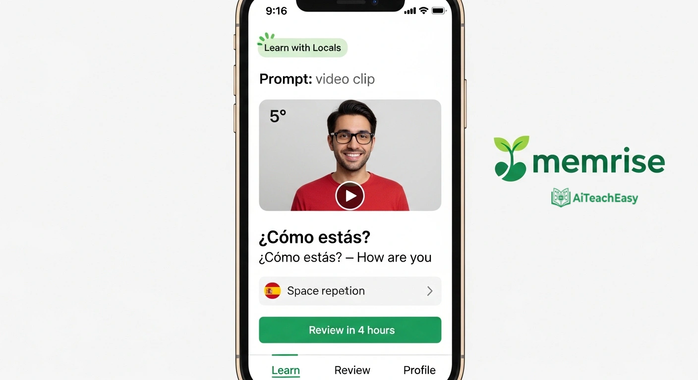 Memrise native speaker video clip with vocabulary