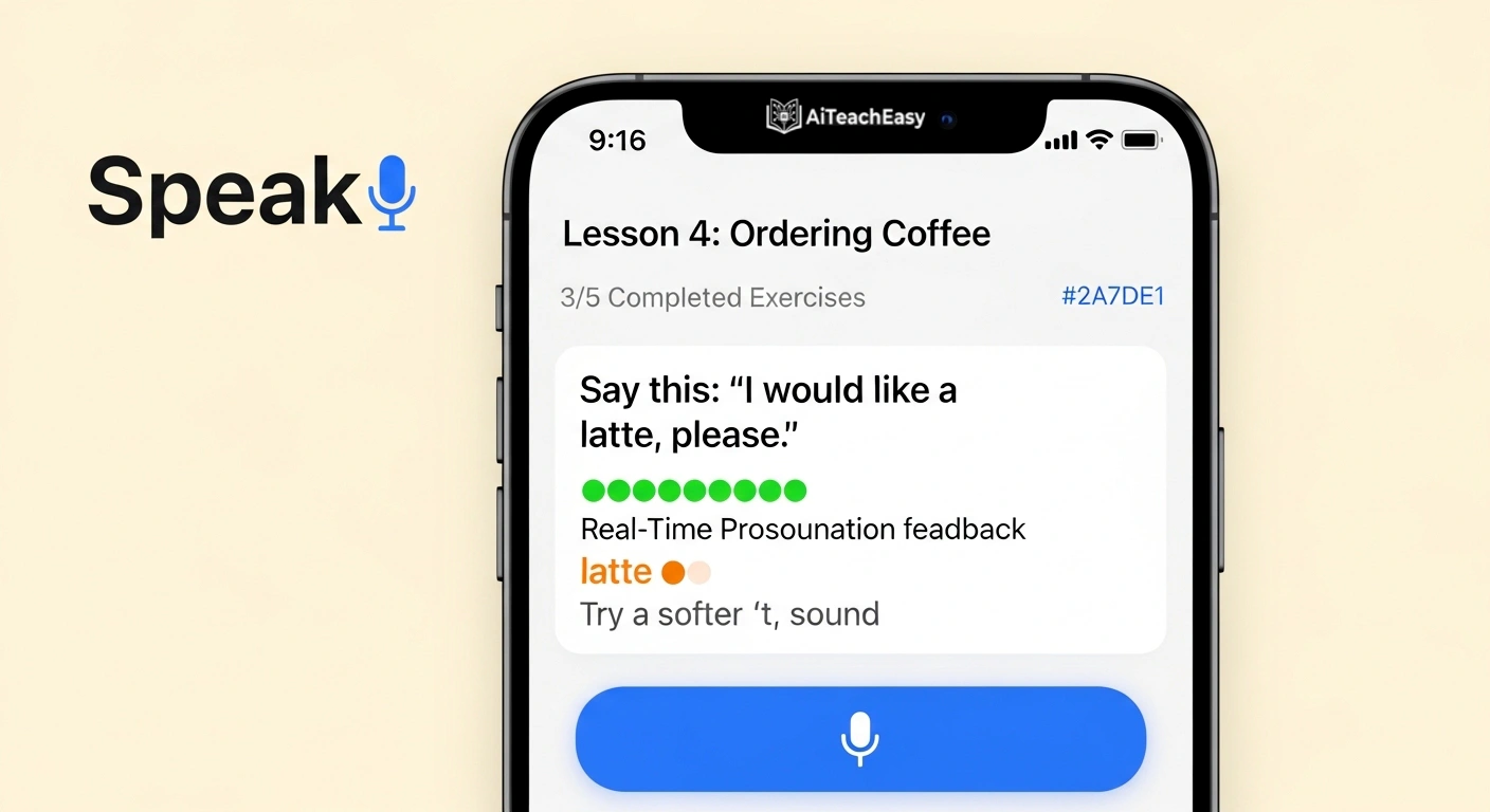 Speak app beginner lesson interface