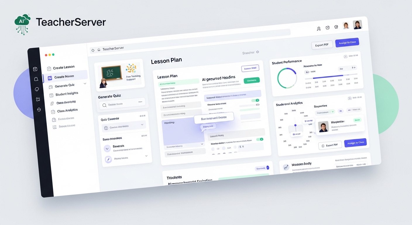 7. TeacherServer — Best Completely Free AI Platform for Teachers (2026)​