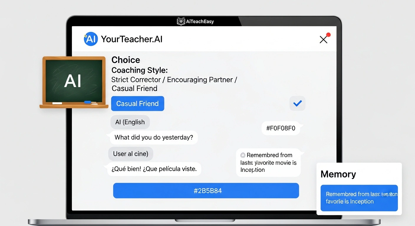YourTeacher.AI bilingual tutor conversation interface