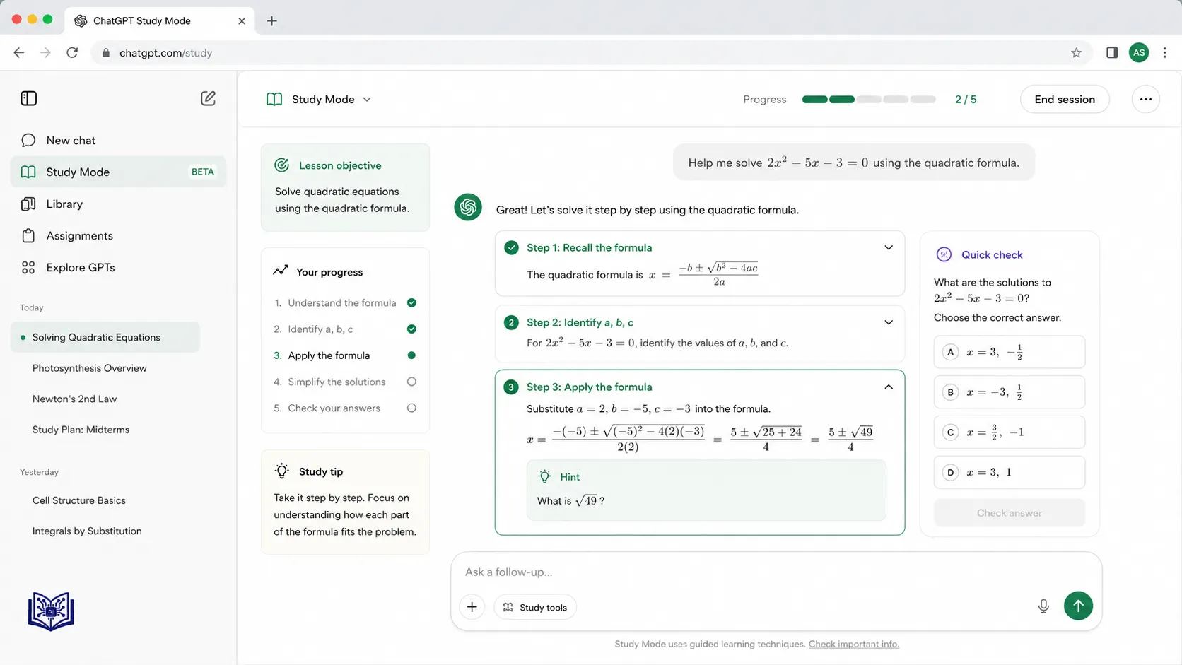 ChatGPT Study Mode: Best Solvely Alternative for Guided Learning