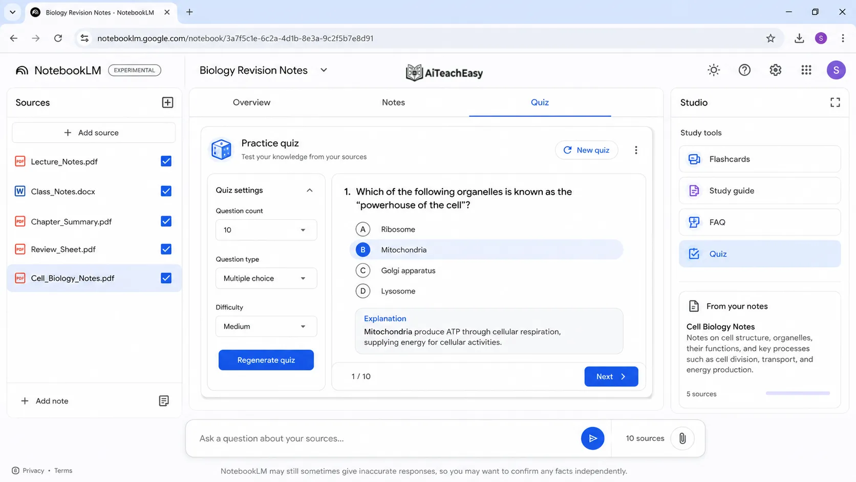 Create Quizzes from Your Notes