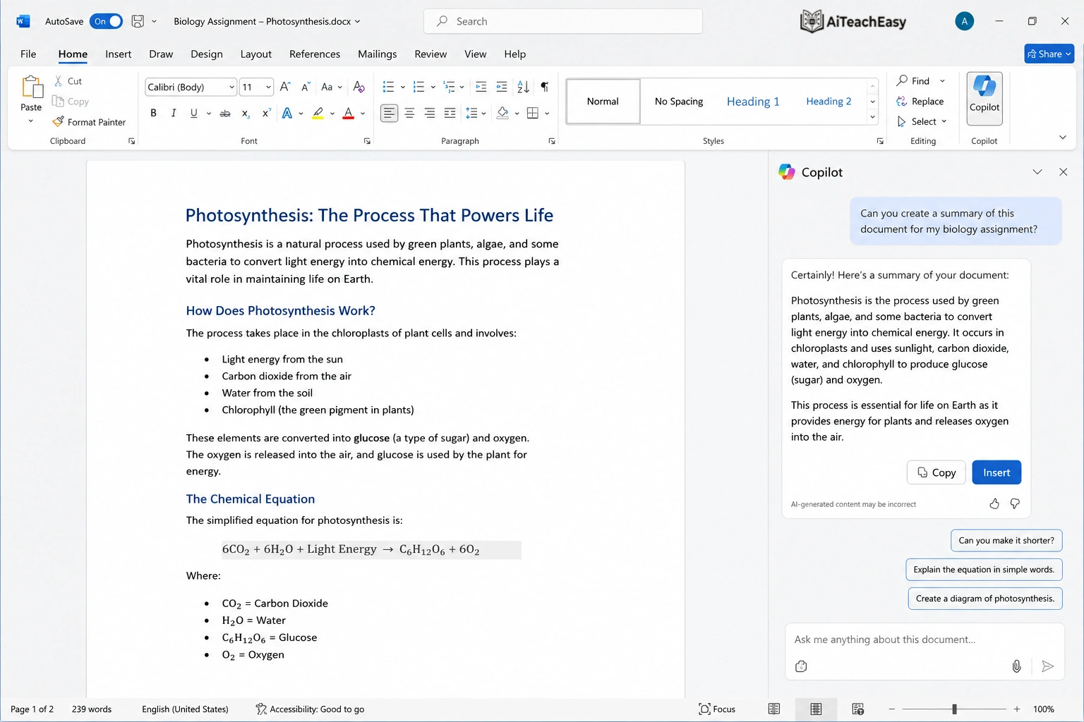 How Students Can Use AI with MS Word