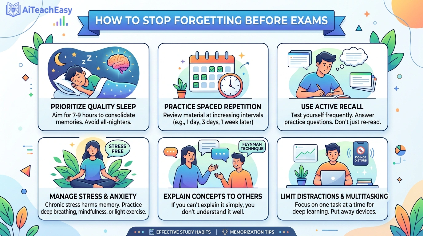 How to Stop Forgetting Before Exams