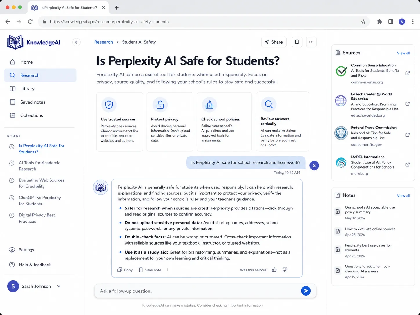 Is Perplexity AI Safe for Students?