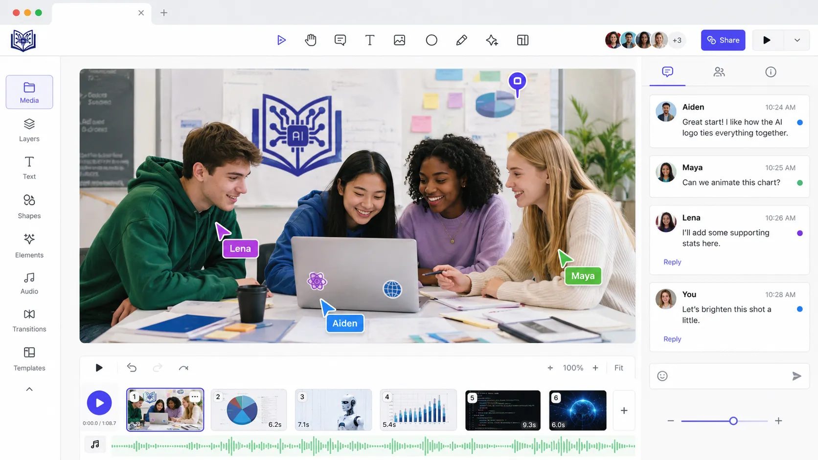 Kapwing: Best Collaborative AI Editor for Student Teams