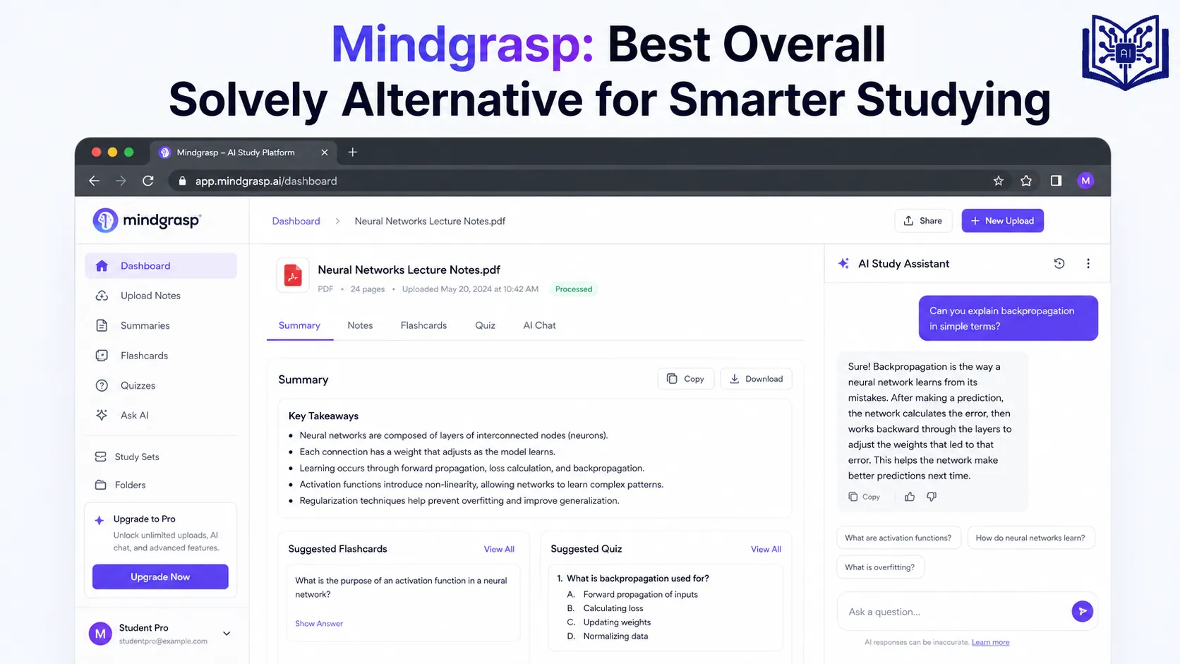 Mindgrasp: Best Overall Solvely Alternative for Smarter Studying