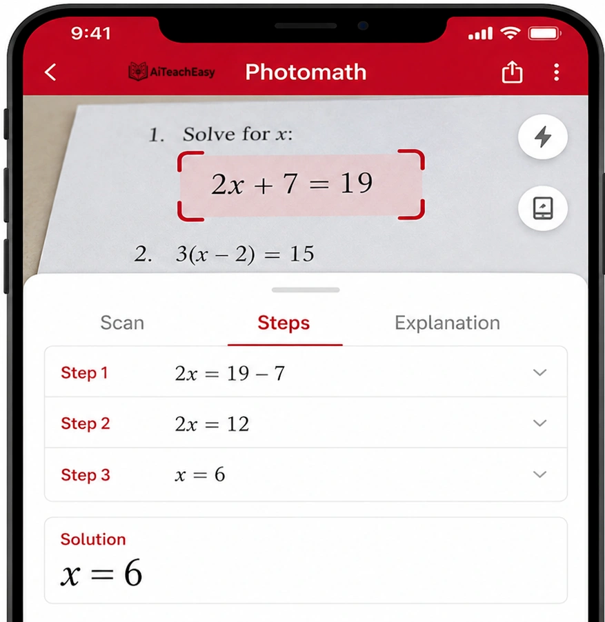 Photomath — Best Free AI Math Tool for Scanning Homework