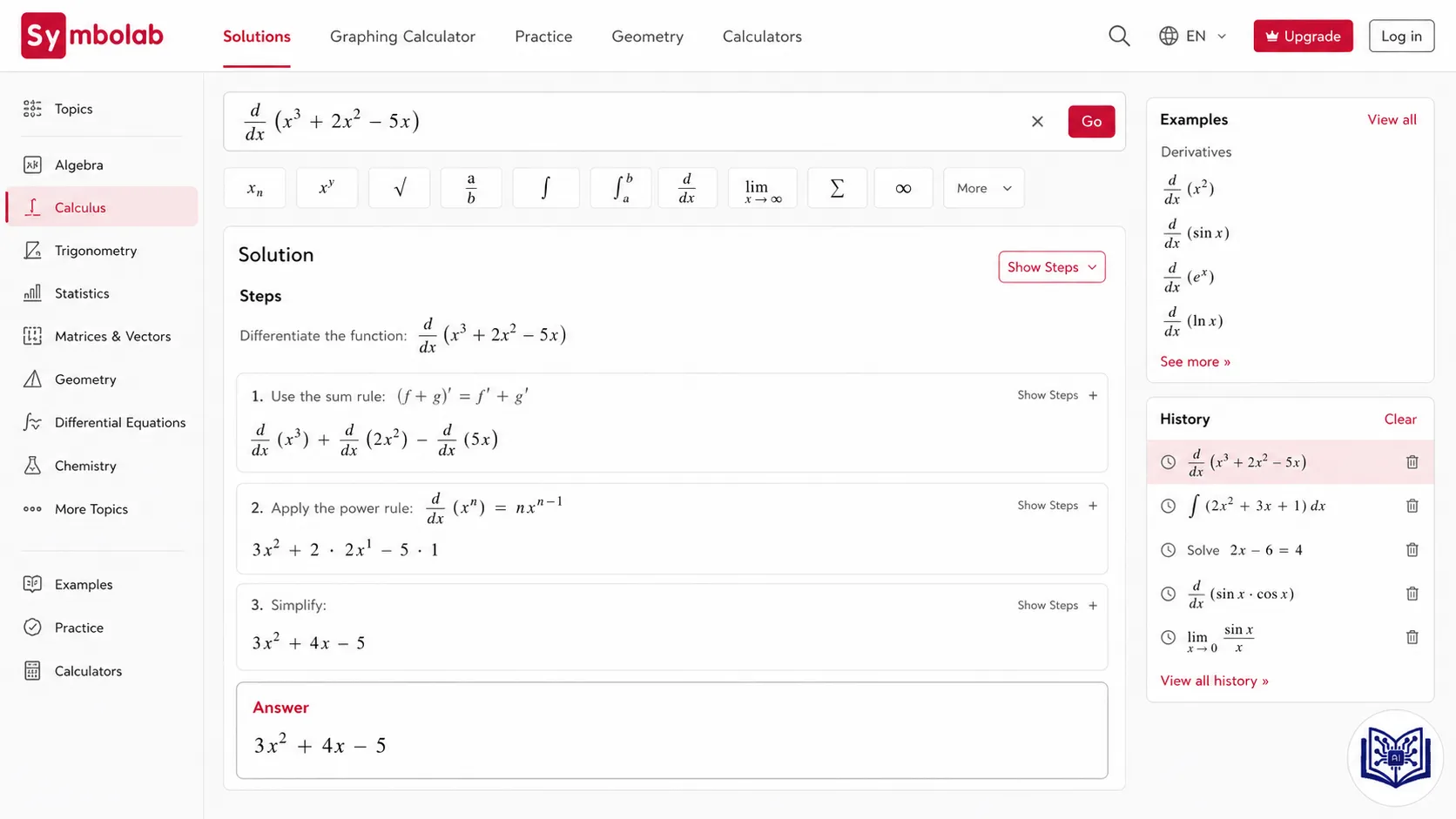Symbolab: Best Alternative for Algebra, Calculus, and Step-by-Step Math