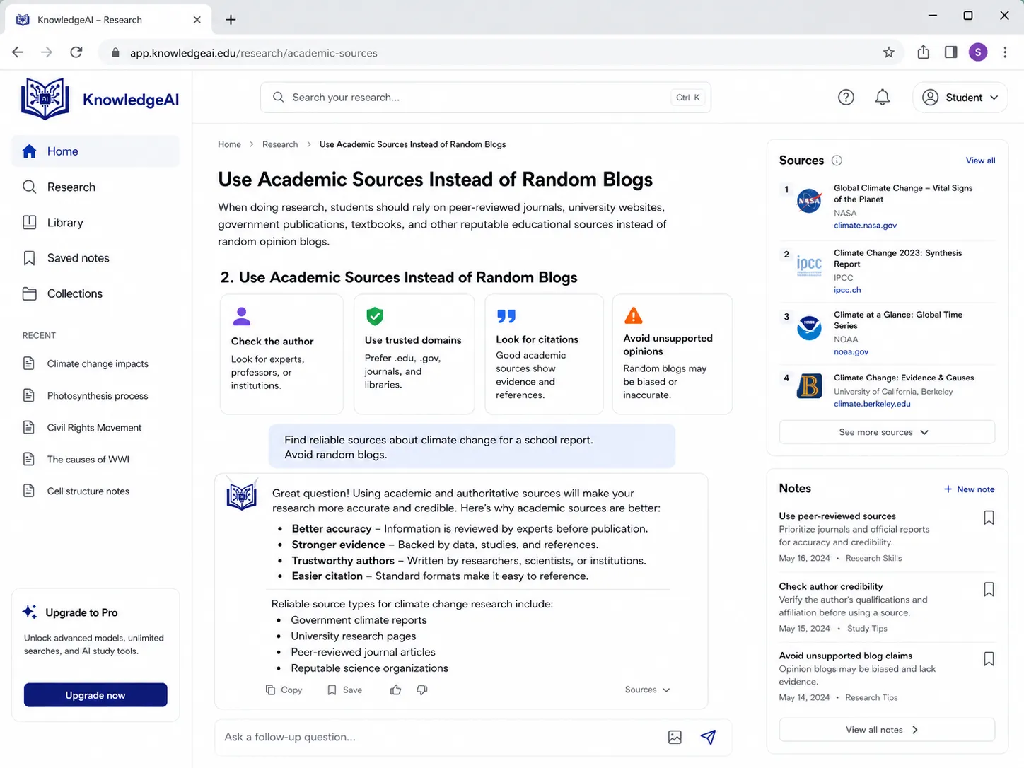 Use Academic Sources Instead of Random Blogs