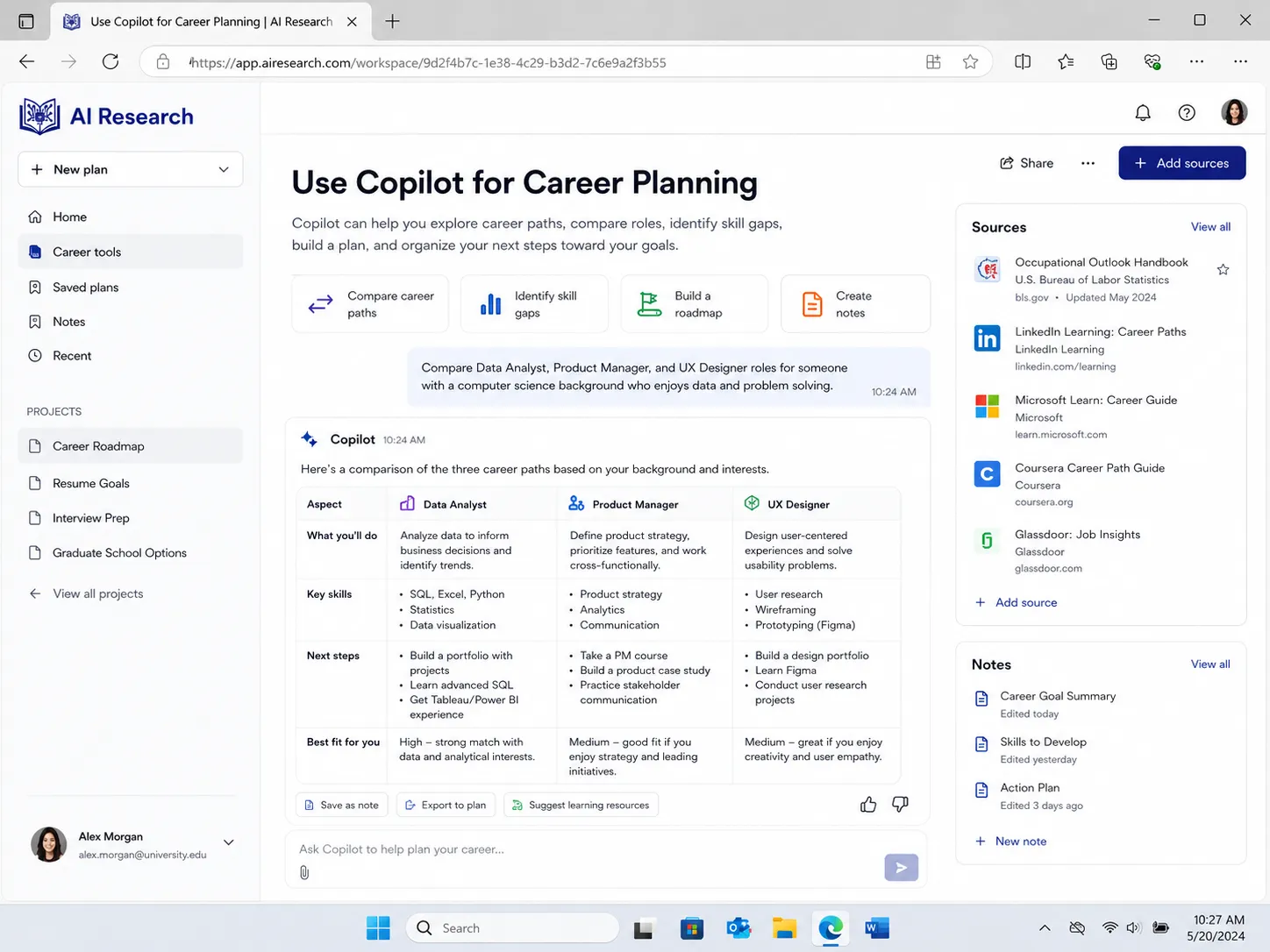 Use Copilot for Career Planning