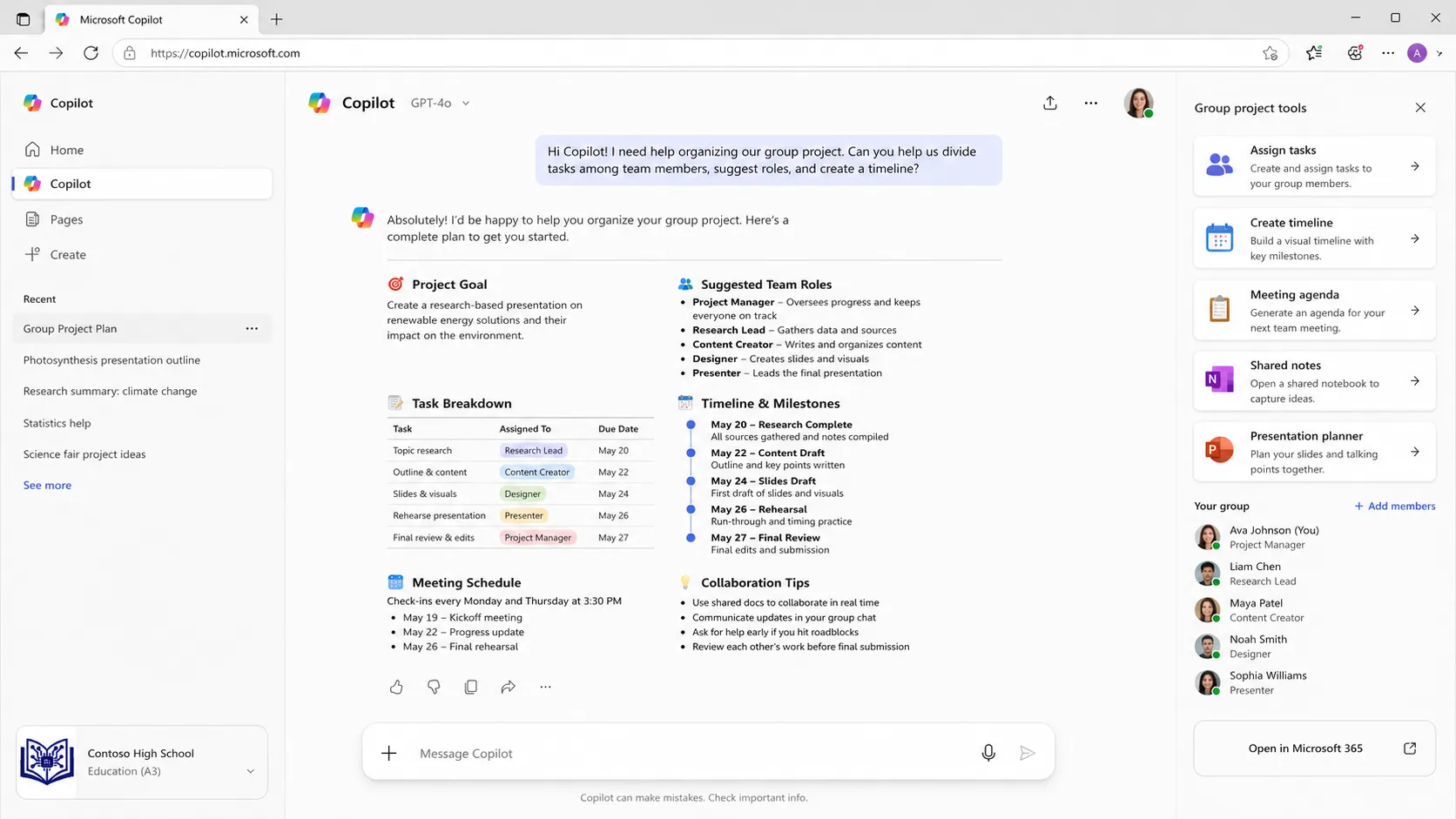 Use Copilot for Group Projects