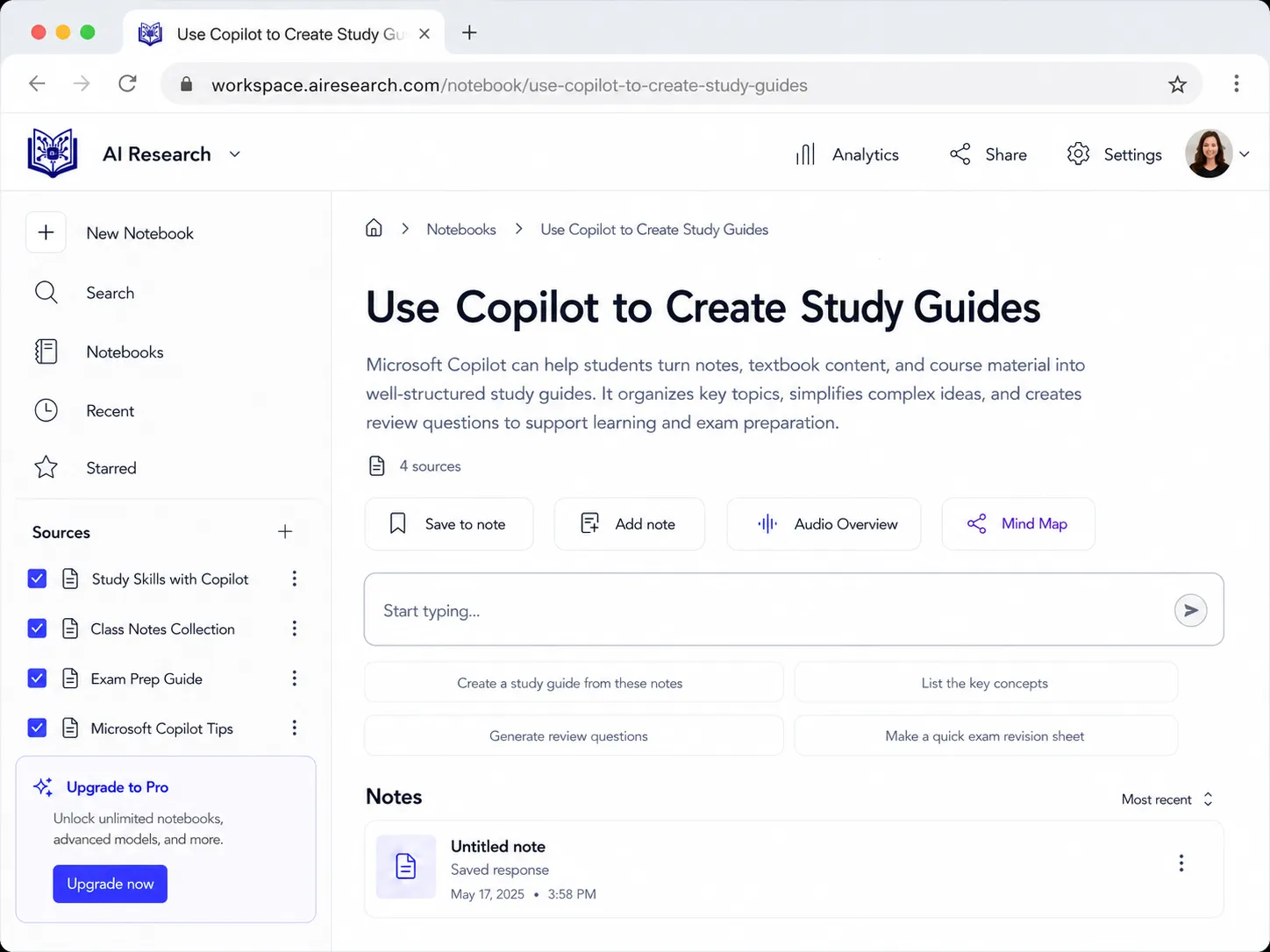 Use Copilot to Create Study Guides
