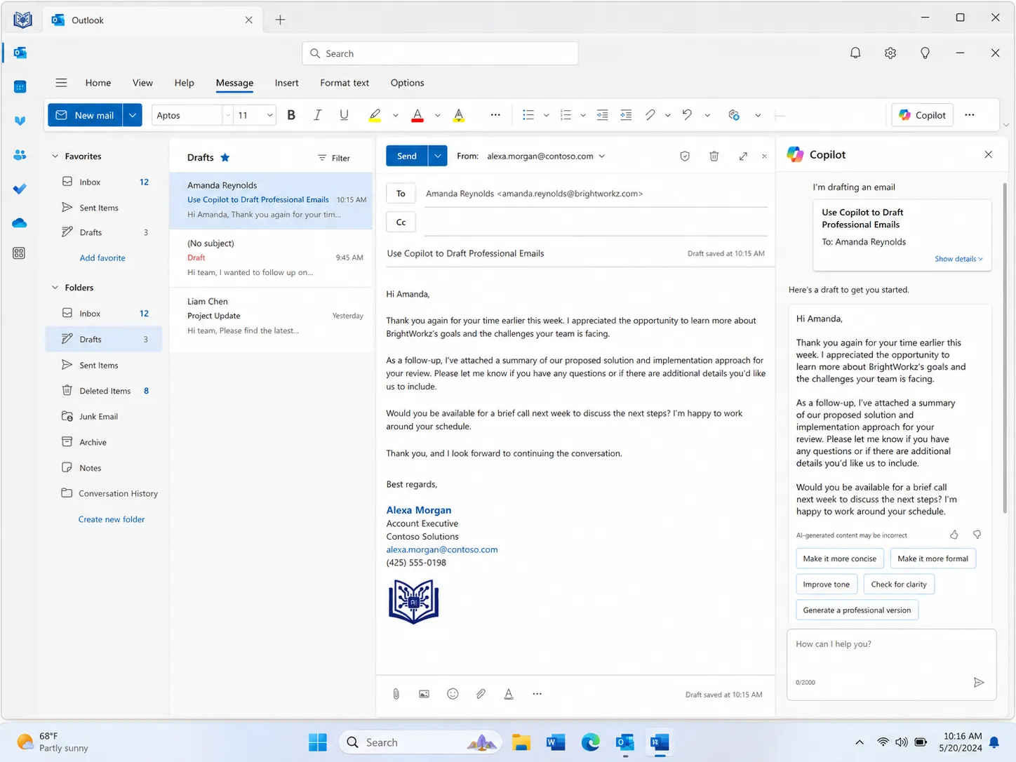 Use Copilot to Draft Professional Emails