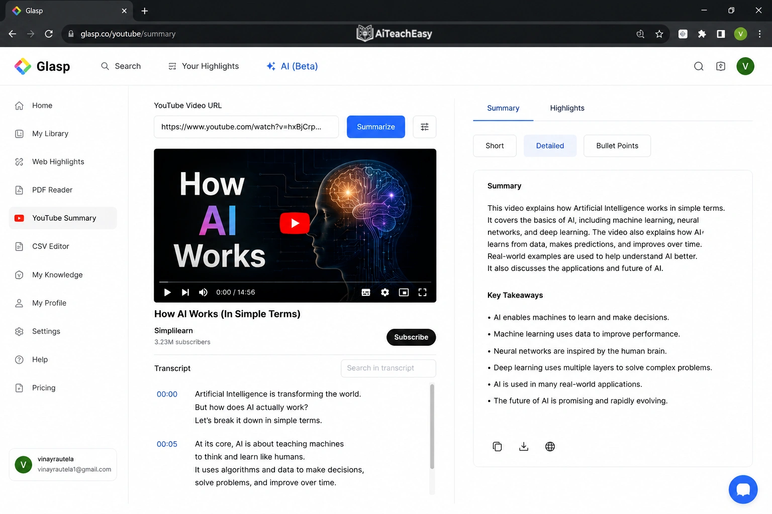 Use Glasp YouTube Summary for Quick Summaries