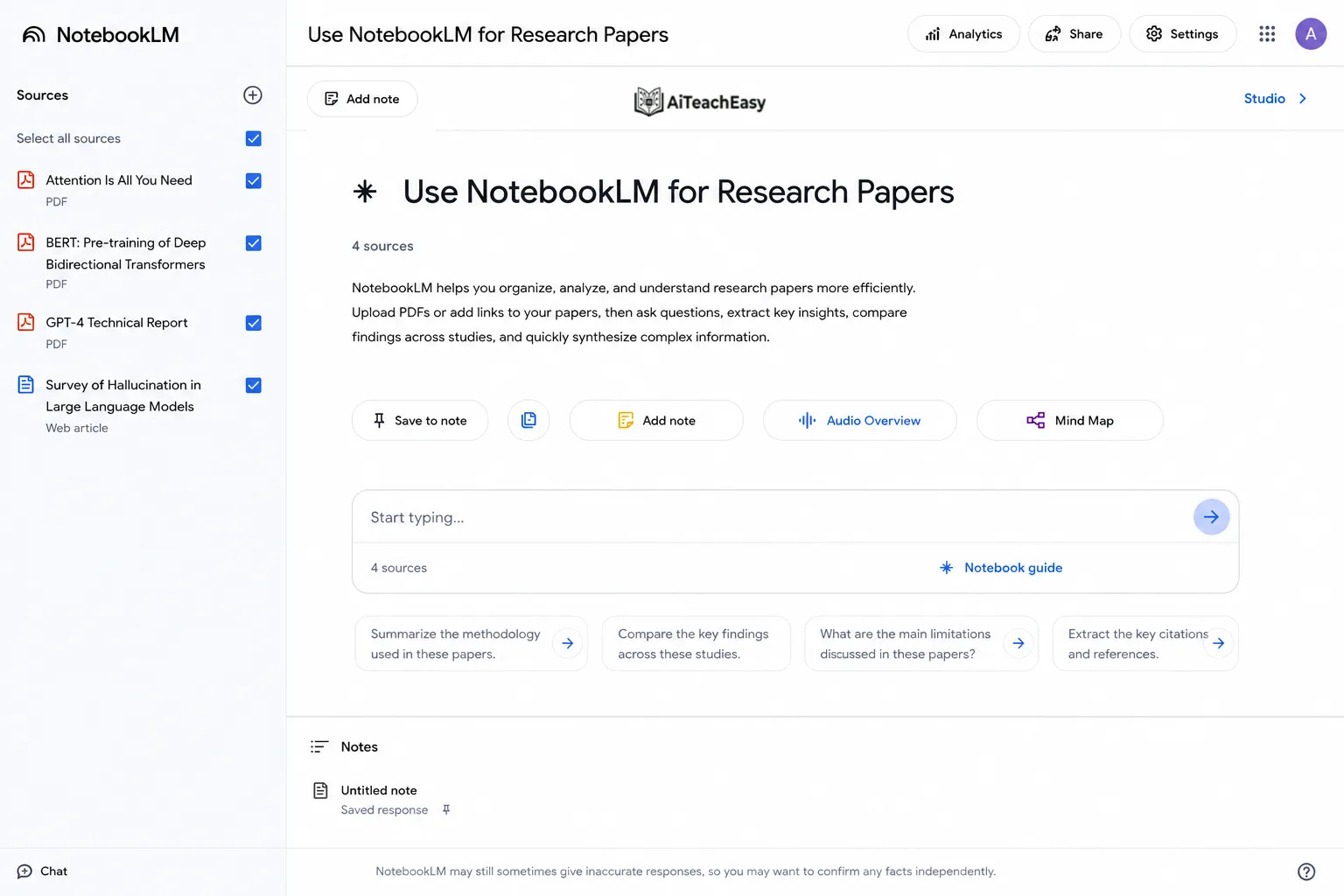 Use NotebookLM for Research Papers