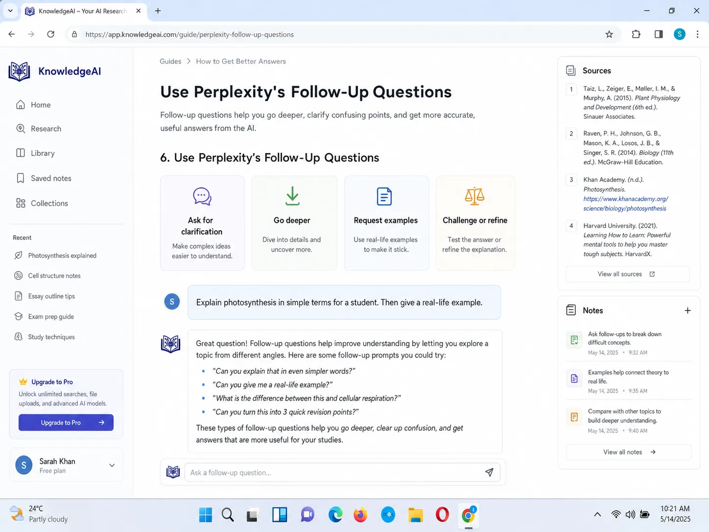 Use Perplexity’s Follow-Up Questions
