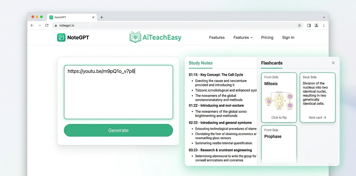 Using NoteGPT to Summarize YouTube Lectures