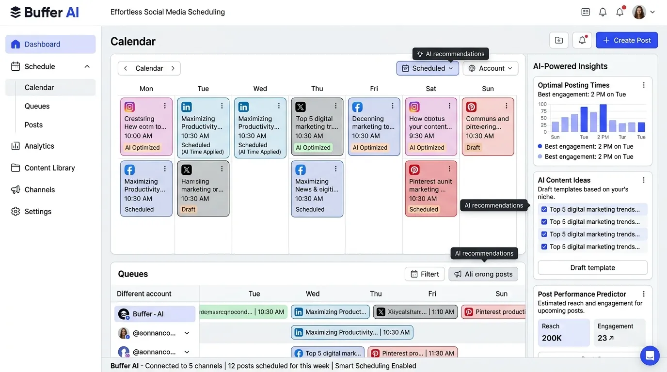 Buffer AI — Best for Social Media Scheduling