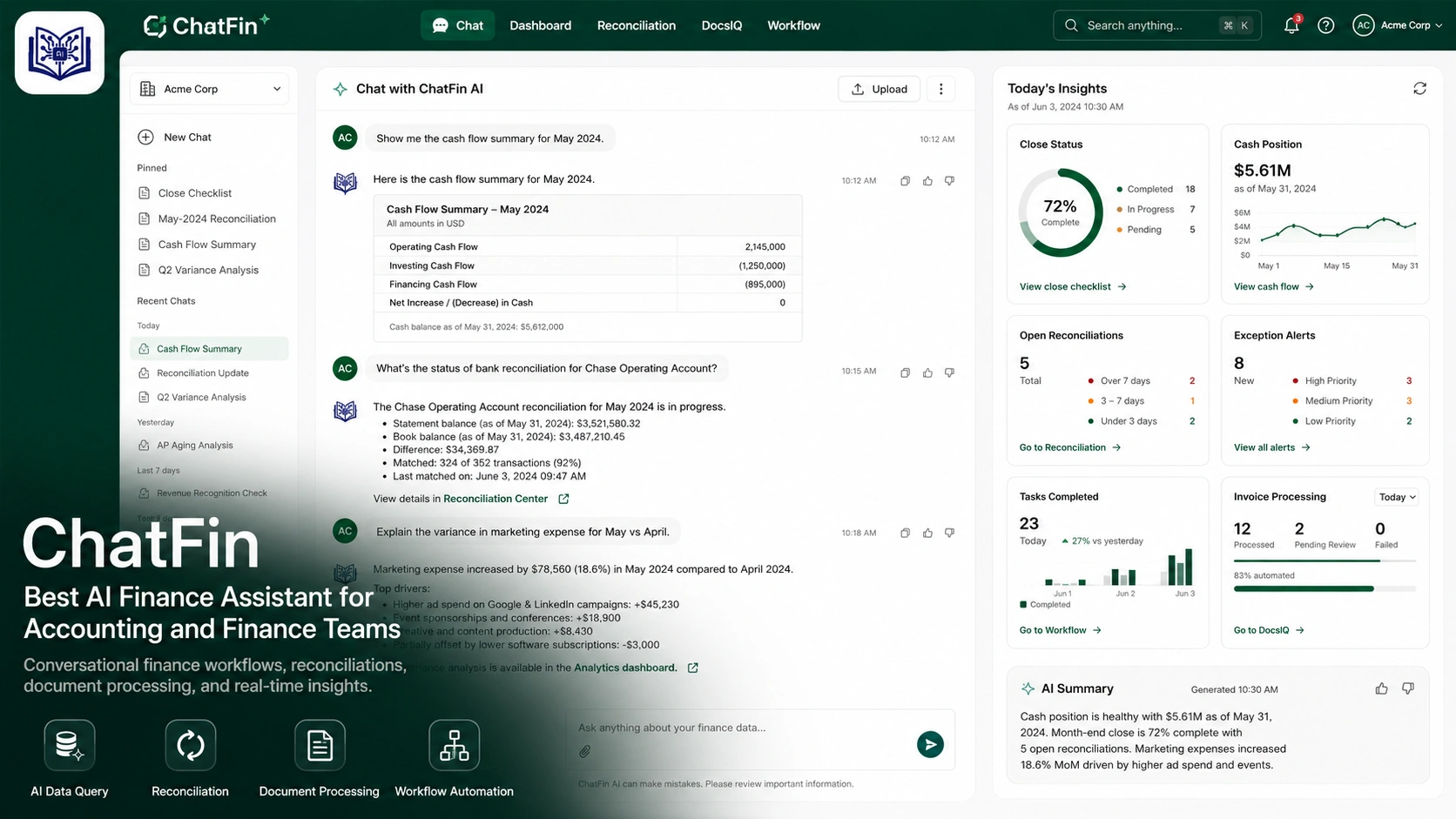 ChatFin: Best AI Finance Assistant for Accounting and Finance Teams