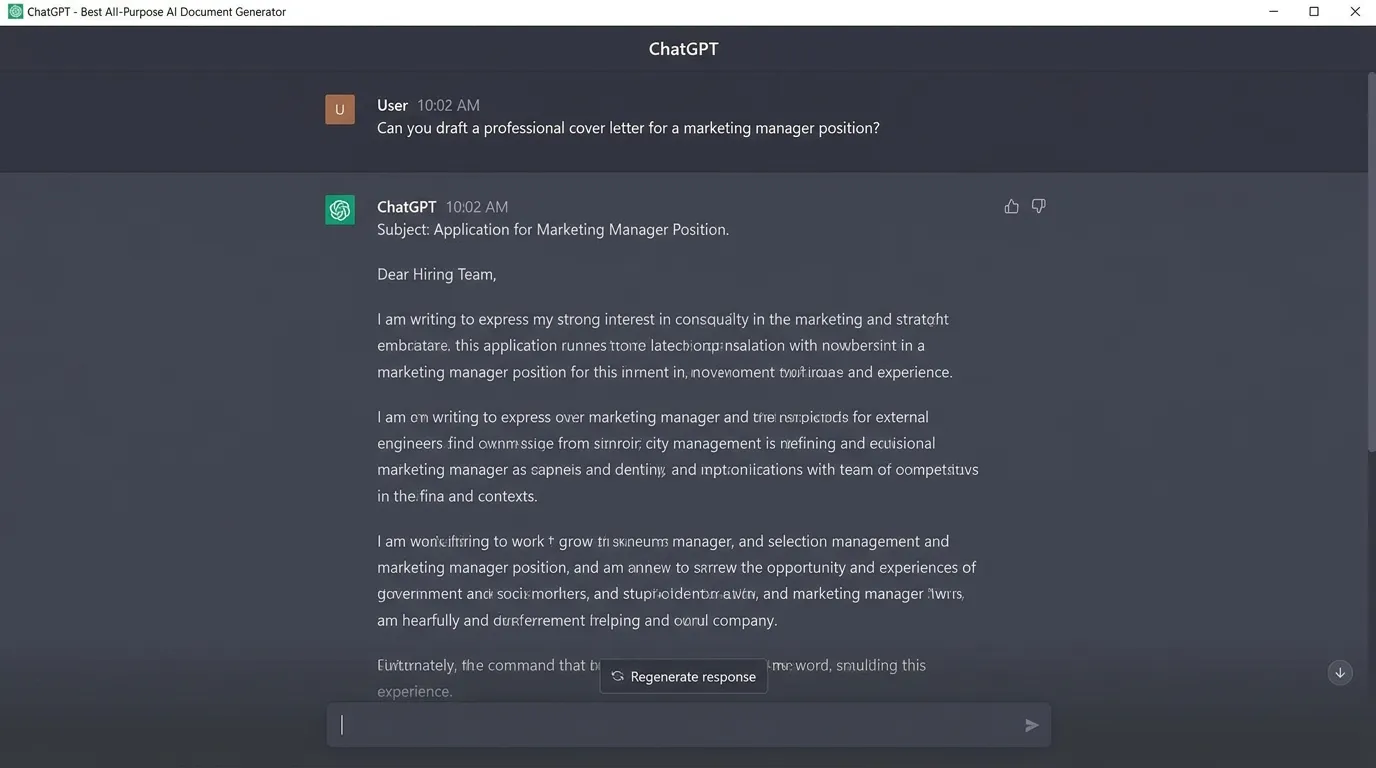 ChatGPT: Best All-Purpose AI Document Generator
