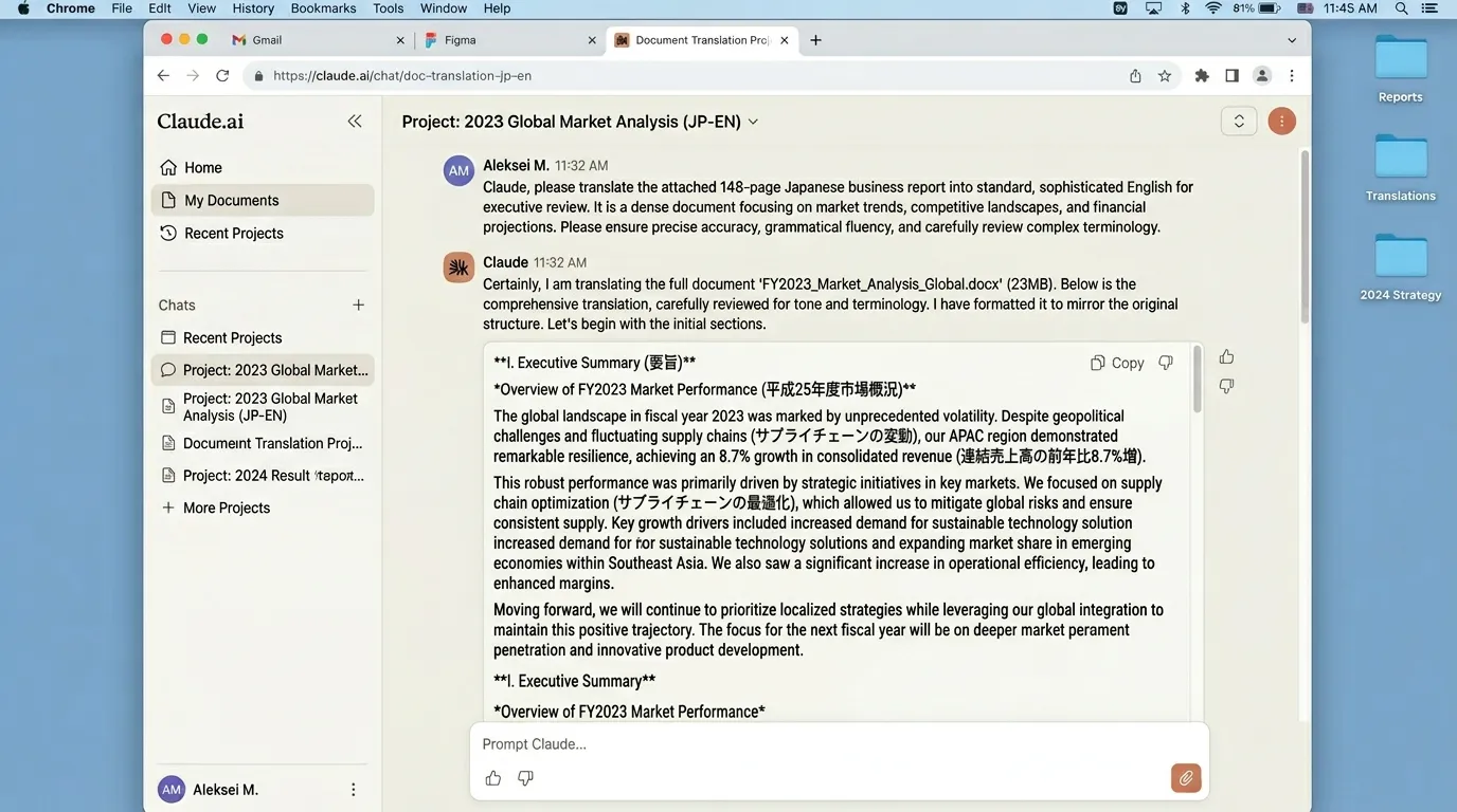 Claude: Best AI Translator for Long-Form Documents and Careful Language Review