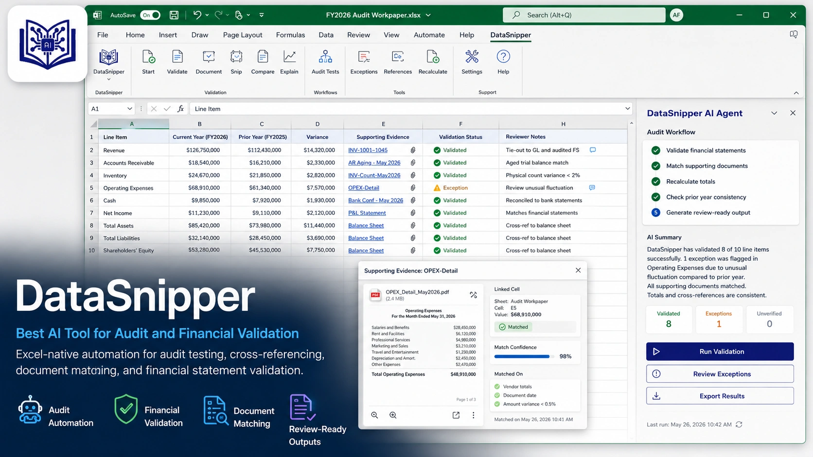 DataSnipper: Best AI Tool for Audit and Financial Validation