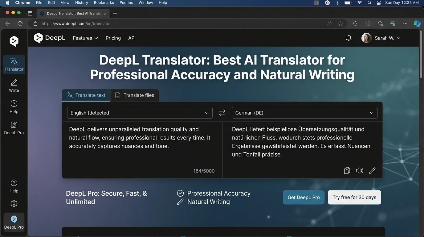 DeepL Translator: Best AI Translator for Professional Accuracy and Natural Writing