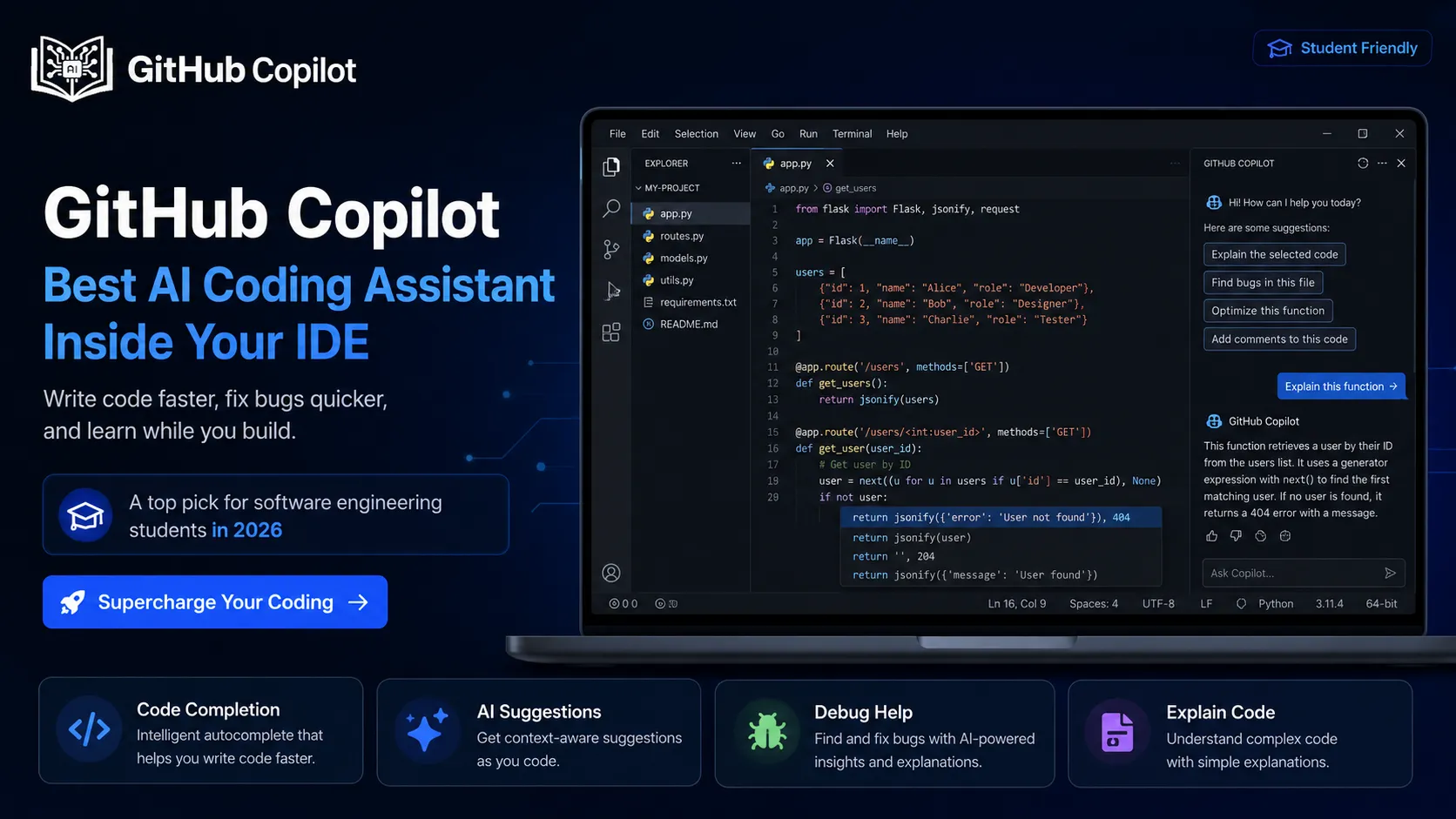 GitHub Copilot — Best AI Coding Assistant Inside Your IDE