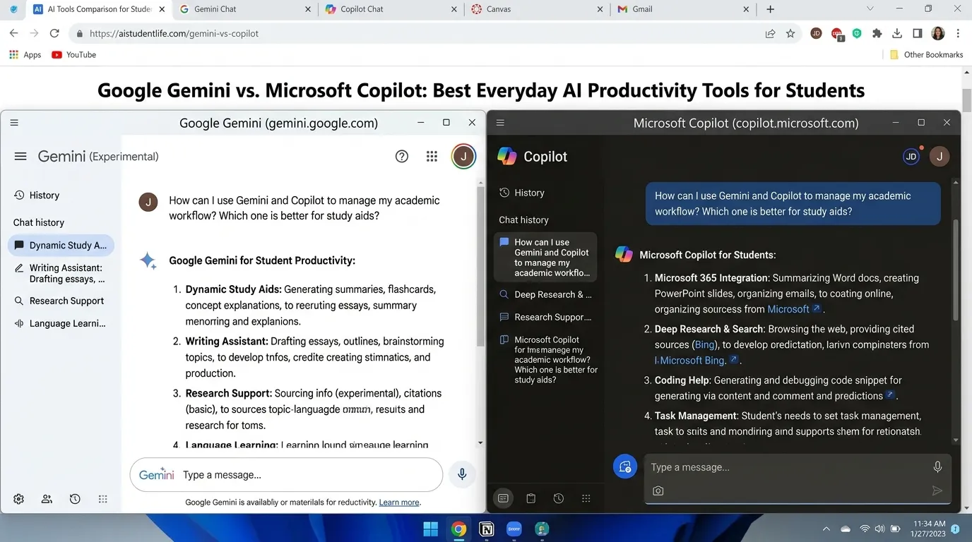 Google Gemini and Microsoft Copilot: Best Everyday AI Productivity Tools for Students