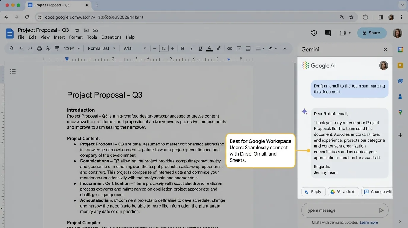 Google Gemini in Docs: Best for Google Workspace Users
